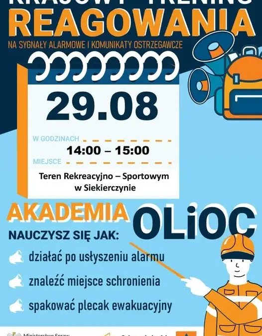 Krajowy Trening Reagowania w Siekierczynie – naucz się reagować na alarmy