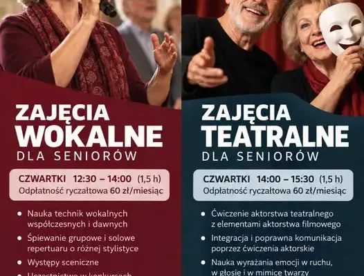 Leśna: zajęcia wokalne i teatralne dla seniorów. Start w październiku