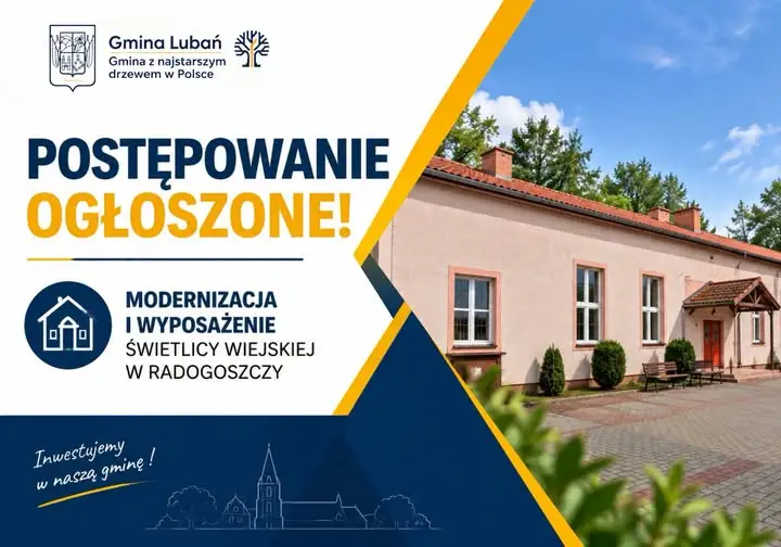 Modernizacja świetlicy w Radogoszczy – gmina ogłosiła przetarg