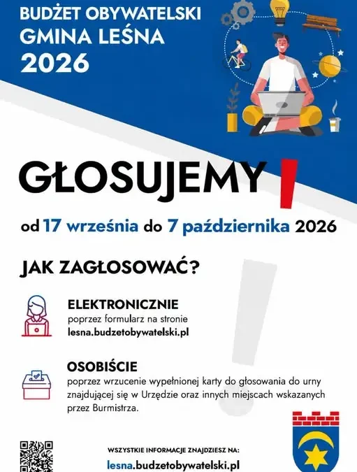 Budżet Obywatelski Gminy Leśna 2026 – głosowanie wydłużone do 7 października