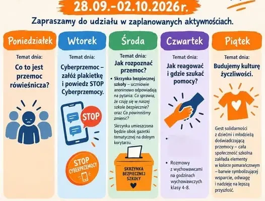 Tydzień Przeciwdziałania Przemocy w szkole – czas na rozmowy o bezpieczeństwie i szacunku