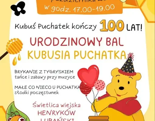 Kubuś Puchatek kończy 100 lat – urodzinowe przyjęcie w Henrykowie Lubańskim