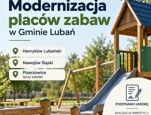 Gmina Lubań inwestuje w place zabaw. Trzy miejscowości zyskają nowe przestrzenie