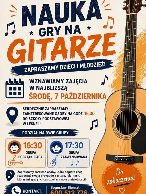 Nauka gry na gitarze w Leśnej – ruszają zapisy na nowy rok szkolny