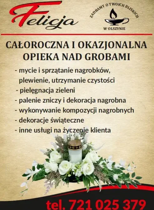 Olszyna: firma oferuje całoroczną opiekę nad grobami