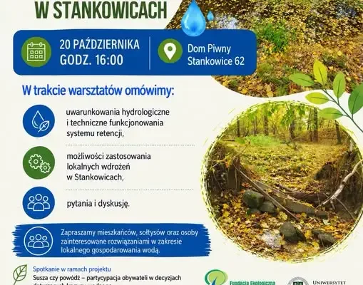 Warsztaty o retencji wodnej w Stankowicach – 20 października