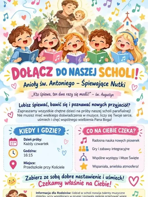 Schola św. Antoniego w Siekierczynie zaprasza dzieci na próby