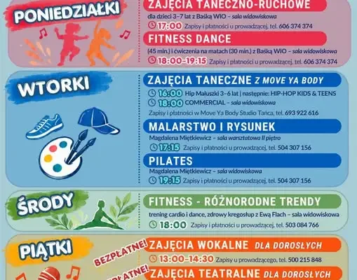 Stacja Kultury zaprasza na nowy sezon zajęć artystycznych i ruchowych