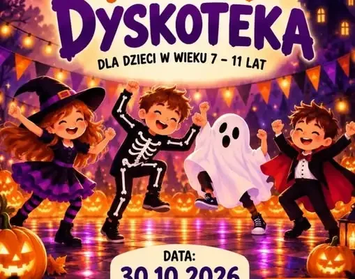 Halloweenowa dyskoteka dla dzieci w Gminnym Ośrodku Kultury w Leśnej