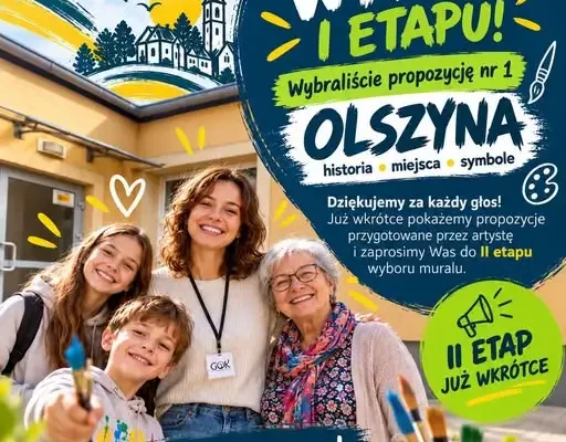 Mural w Olszynie: mieszkańcy wybrali historię i lokalne symbole