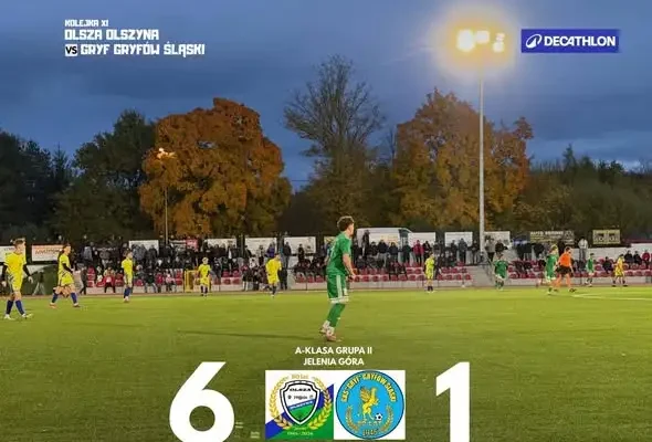 Derbowe zwycięstwo Olszy Olszyna 6:1 z Gryfem Gryfów Śląski